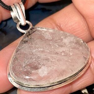 Needle- Like Rutilated Quartz Pendant 1 1/2”